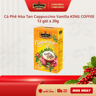 Cà phê hòa tan cappuccino tni king coffee - hộp 12 gói x 20gr - hương vị vani