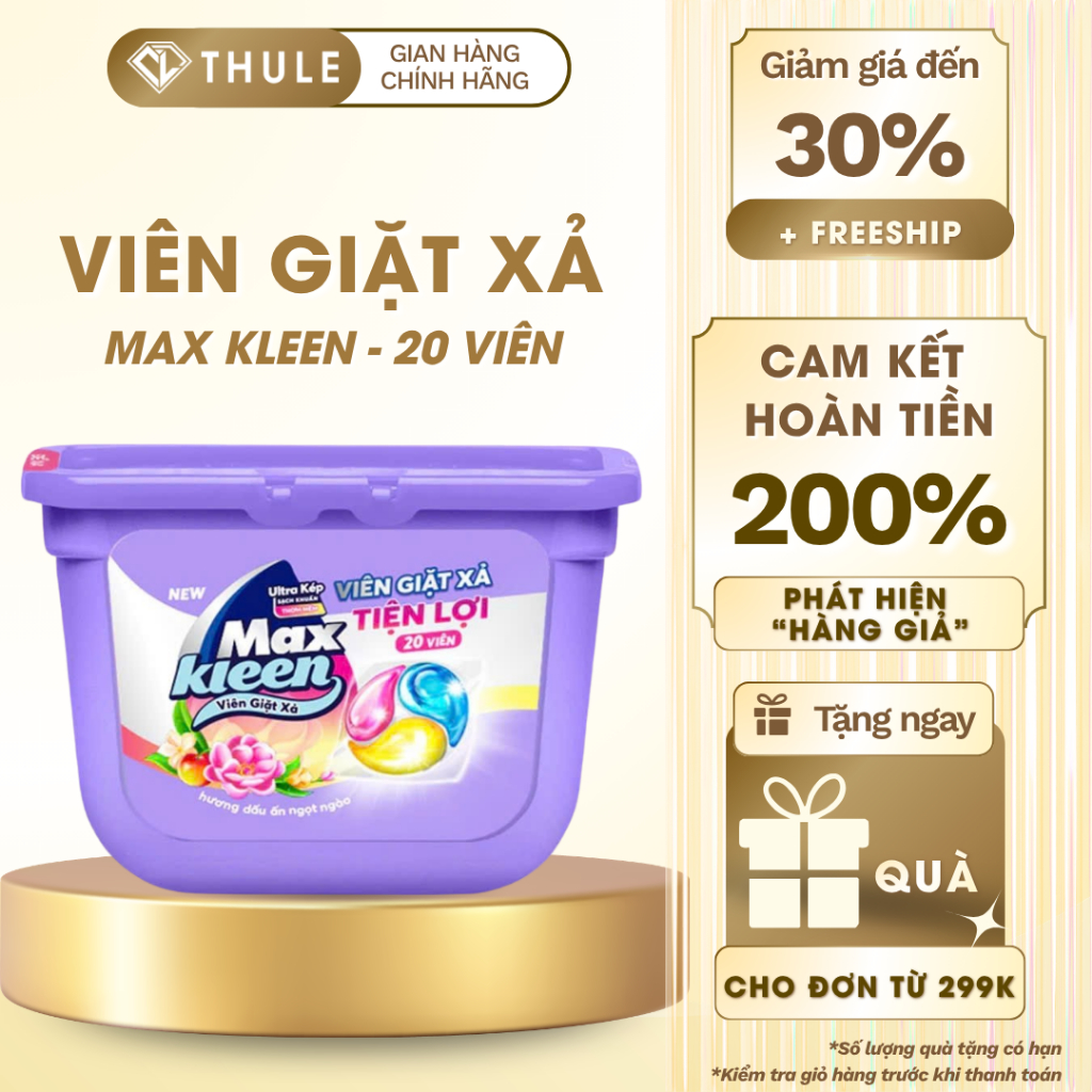 VIÊN GIẶT XẢ MAX KLEEN – 20 VIÊN