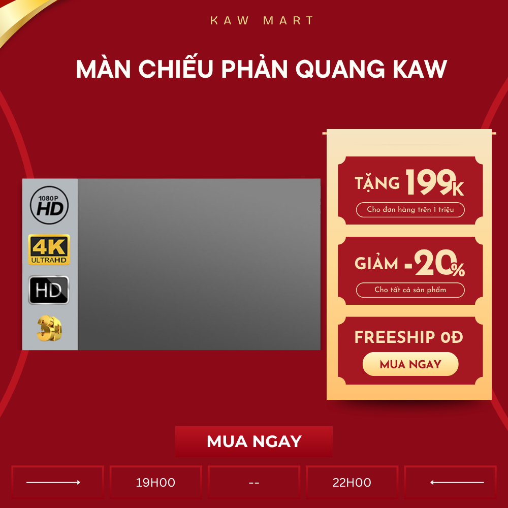 Màn Chiếu Phản Quang Cao Cấp Hình Ảnh Sắc Nét, Xem Phim Như Rạp | Bảo Hành Chính Hãng 12 Tháng