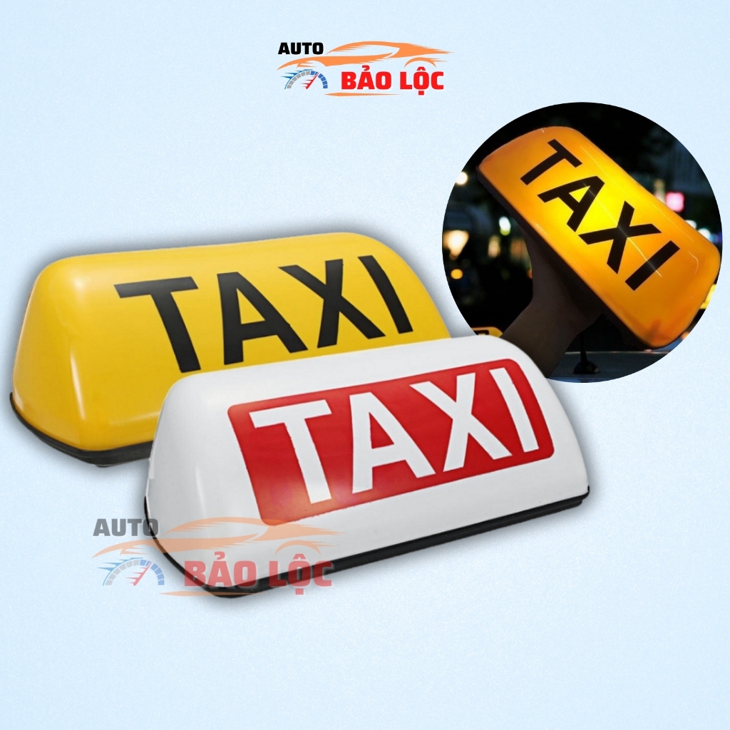 Mào TAXI Đế Nam Châm Cỡ To 29cm Cho Đến 35cm Gồm 2 Màu Vàng Và Trắng