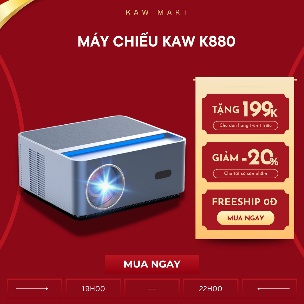 Máy chiếu cao cấp KAW K880 hệ điều hành androi dễ dàng sử dụng độ sáng lớn, chất lượng hình ảnh 4K b