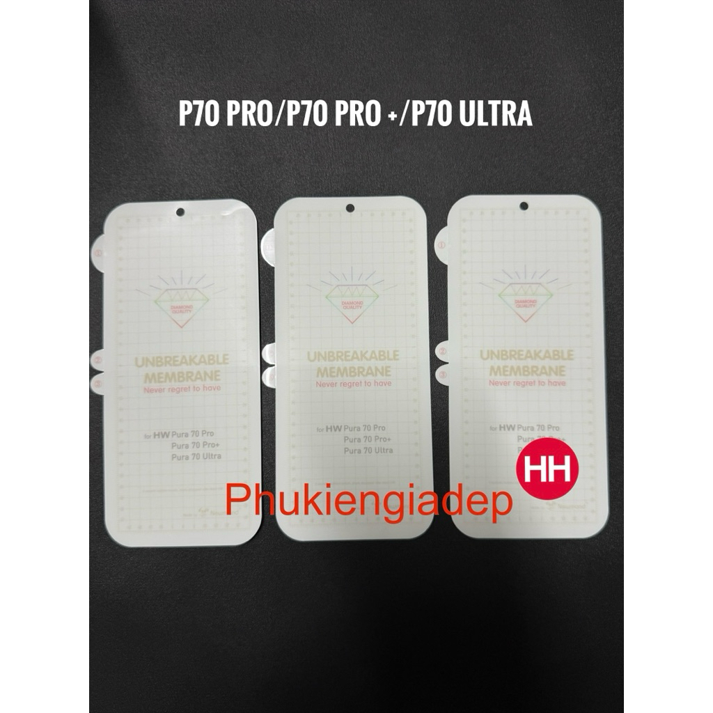 Dán dẻo PPF Huawei Pura P70 Pro , P70 Pro+, P70 Ultra trong suốt, chống xước bảo vệ màn hình ( mặt t