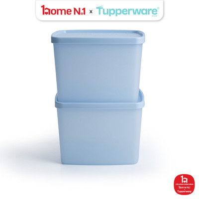 [RT] Bộ 2 hộp đựng thực phẩm Tupperware trữ khô và mát Stacking Square Medium 800ml