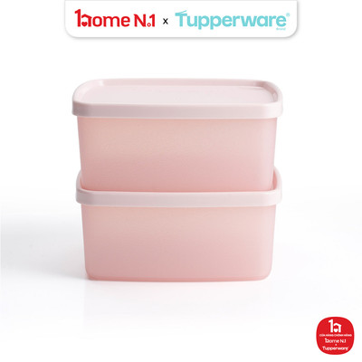 [RT] Bộ 2 hộp đựng thực phẩm Tupperware trữ khô và mát Stacking Square Small 400ml