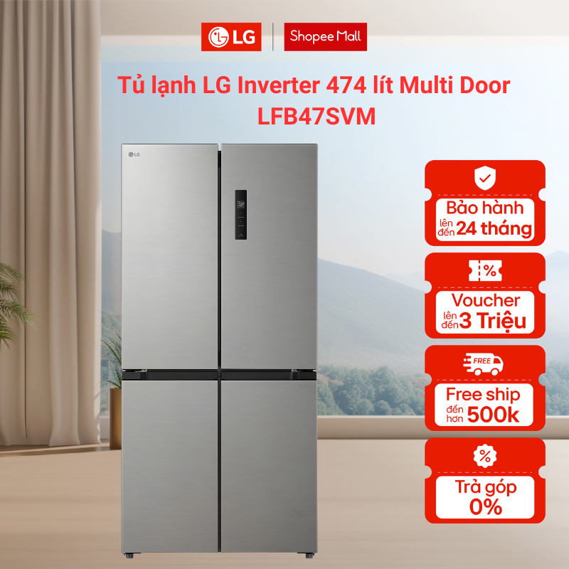 Tủ lạnh LG Inverter 474 lít Multi Door LFB47SVM