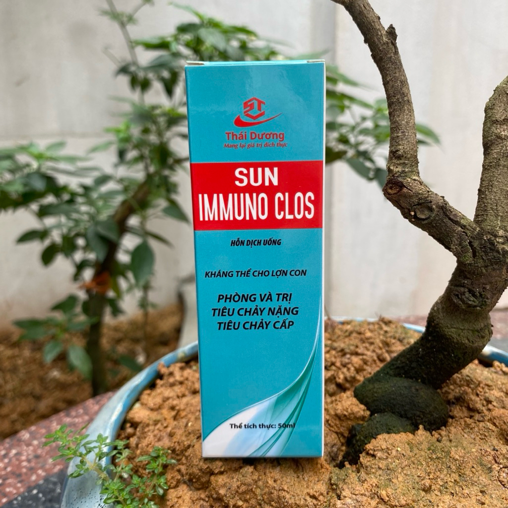 Kháng Thể SUN IMMUNO CLOS 50ML Cung cấp các loại Protein thiết yếu, lg Y, B-Glucan giúp vật nuôi kíc