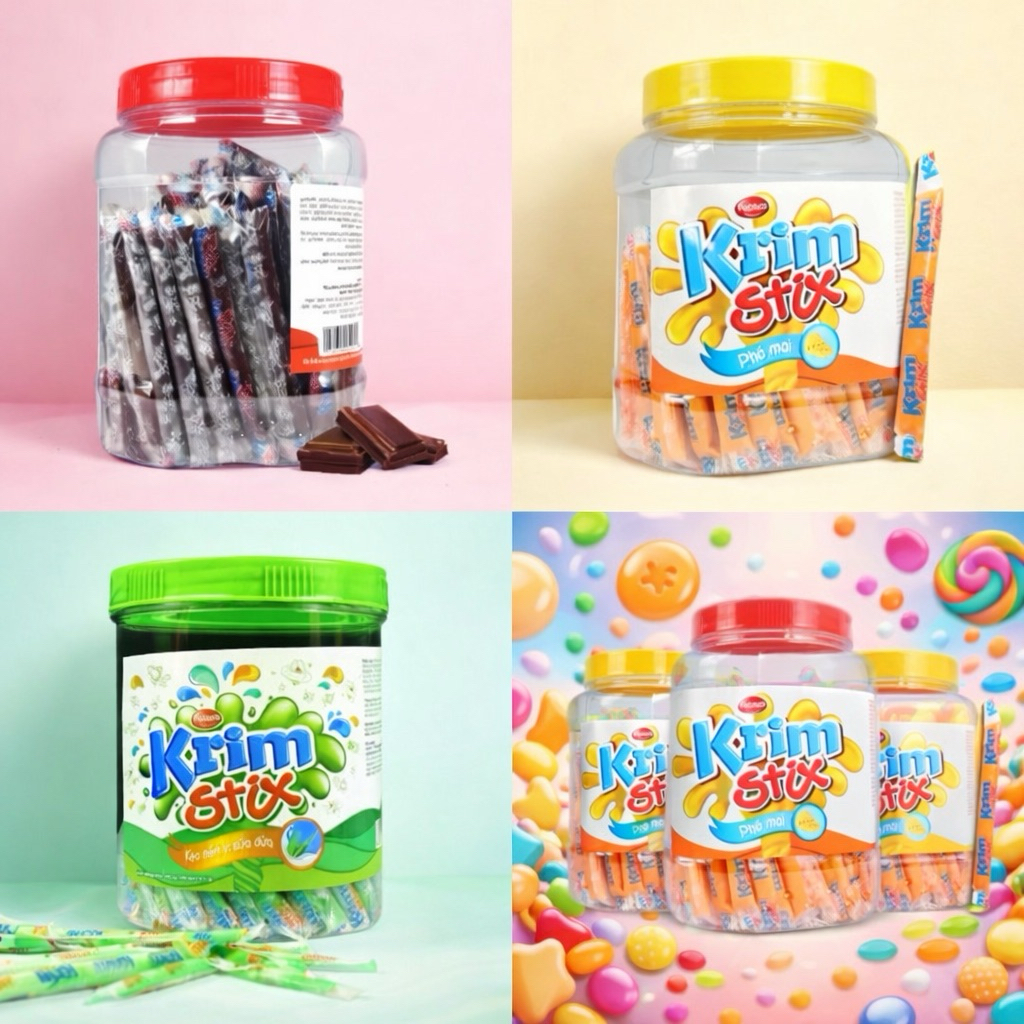 Kẹo krim stix loại 100 chiếc