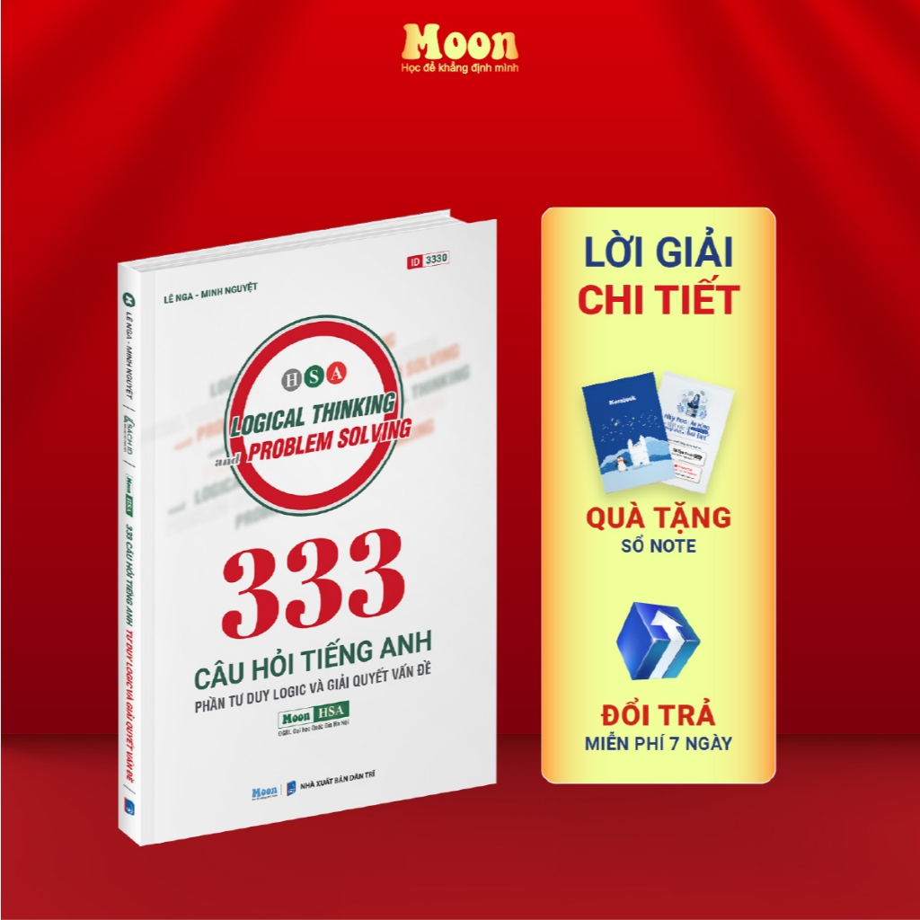 [ HSA 2025 ] - Sách ôn thi ĐGNL Hà Nội  Sổ tay 333 câu hỏi tư duy và giải quyết vấn đề Tiếng anh Moo
