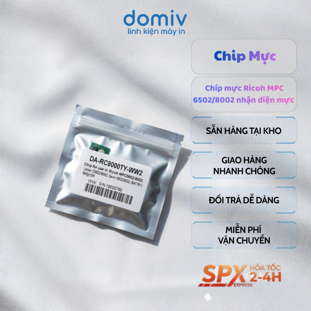 Chip Mực Ricoh MPC6502 8002 Ricoh Nhận Nhanh 1 Cái Cho MPC6502 MPC8002 Linh Kiện Máy Photo Màu