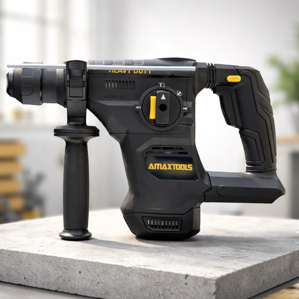Máy khoan bê tông pin AMAX A3CN28SM – Lực đập 4J siêu mạnh, 3 chế độ chuyên dụng