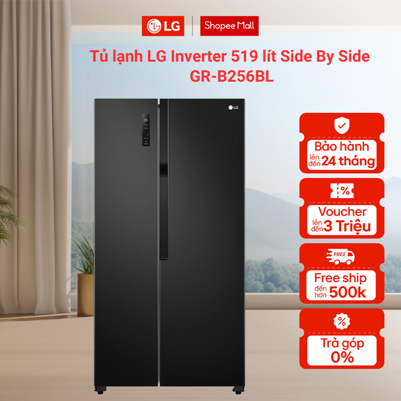 Tủ lạnh LG Inverter 519 lít Side By Side GR-B256BL