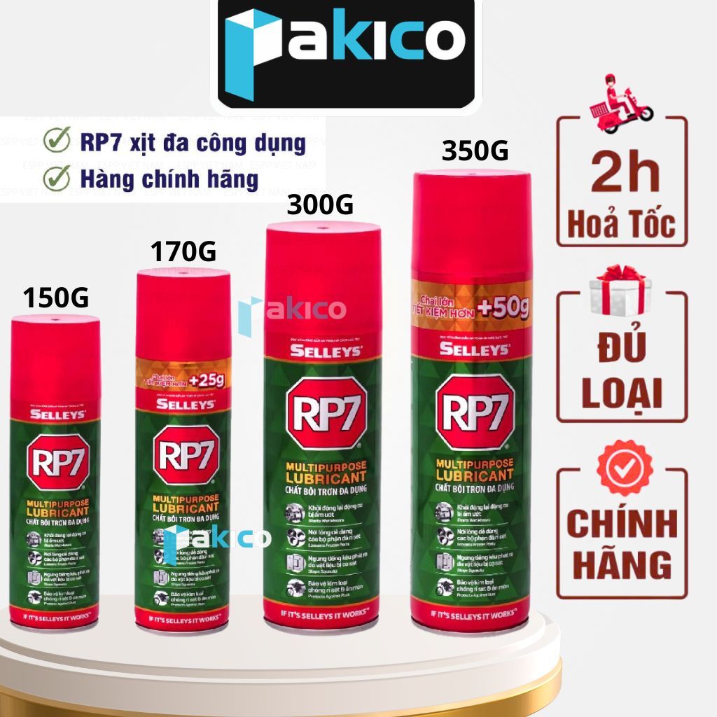 RP7 Selleys CHÍNH HÃNG 350G/175G Xịt Chống Rỉ Sét - Bình Xịt Dưỡng Sên, Bôi Trơn, Vệ Sinh Sên-PAKICO