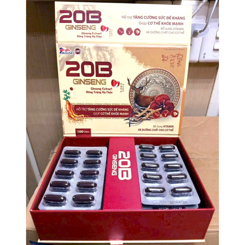 20B Ginseng  bồi bổ cơ thể, ăn ngủ ngon, cho người suy nhược gầy mòn, thiếu máu, mệt mỏi, chán ăn, t