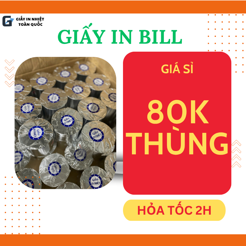 [XẢ KHO] Thùng 100 Cuộn Giấy In Bill K80 K57 Giấy In Rõ Nét  K80x40 - K80X80 / K57X30 - K57X45 - Giấ