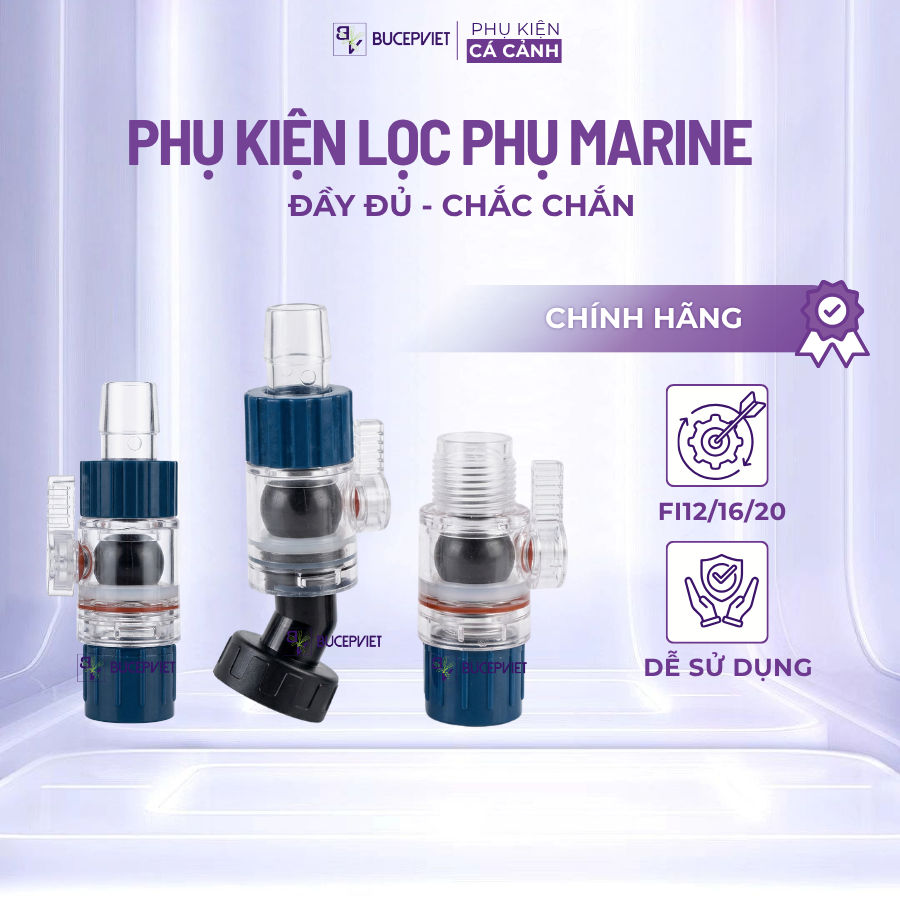 Khóa thay thế lọc phụ Marine Fi12 Fi16 Fi20 - Khóa trên, khóa dưới, cút chuyển khóa đôi cho lọc hồ cá cảnh