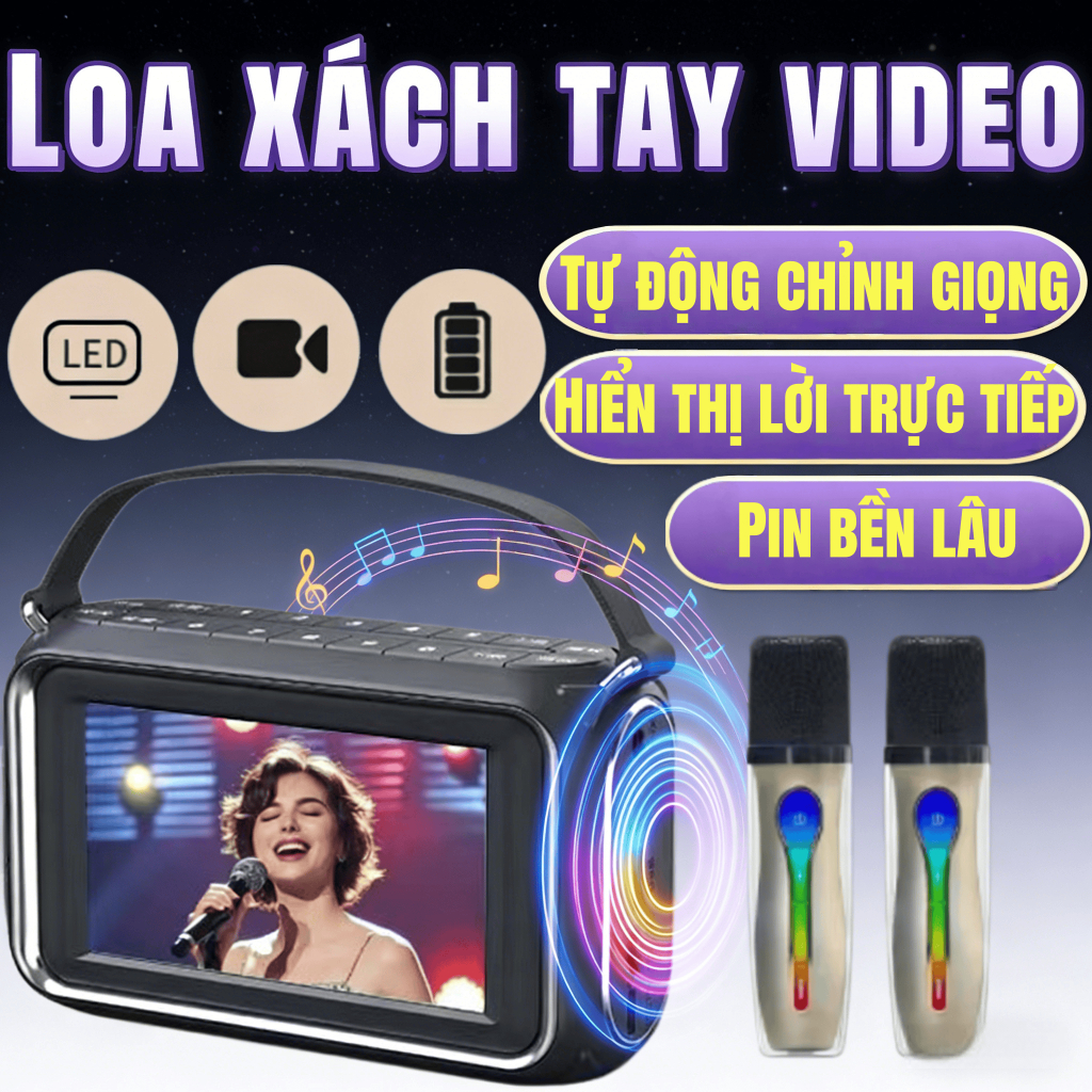 Speakers loa bluetooth karaoke micro karaoke bluetooth loa mini loa bluetooth bass mạnh Pin trâu bền
