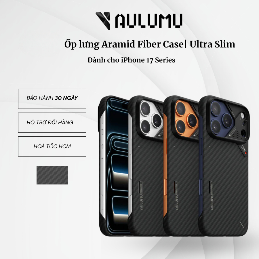AULUMU Ốp lưng Aramid Fiber Case | Ultra Slim Dành cho iPhone 17 Series