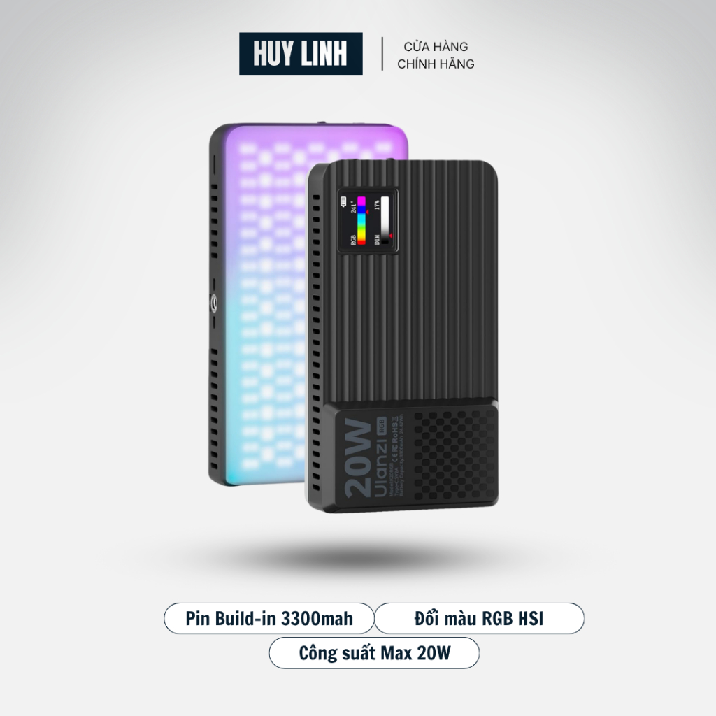 Ulanzi K20 RGB đèn quay cầm tay gắn máy ảnh chân máy công suất 20W