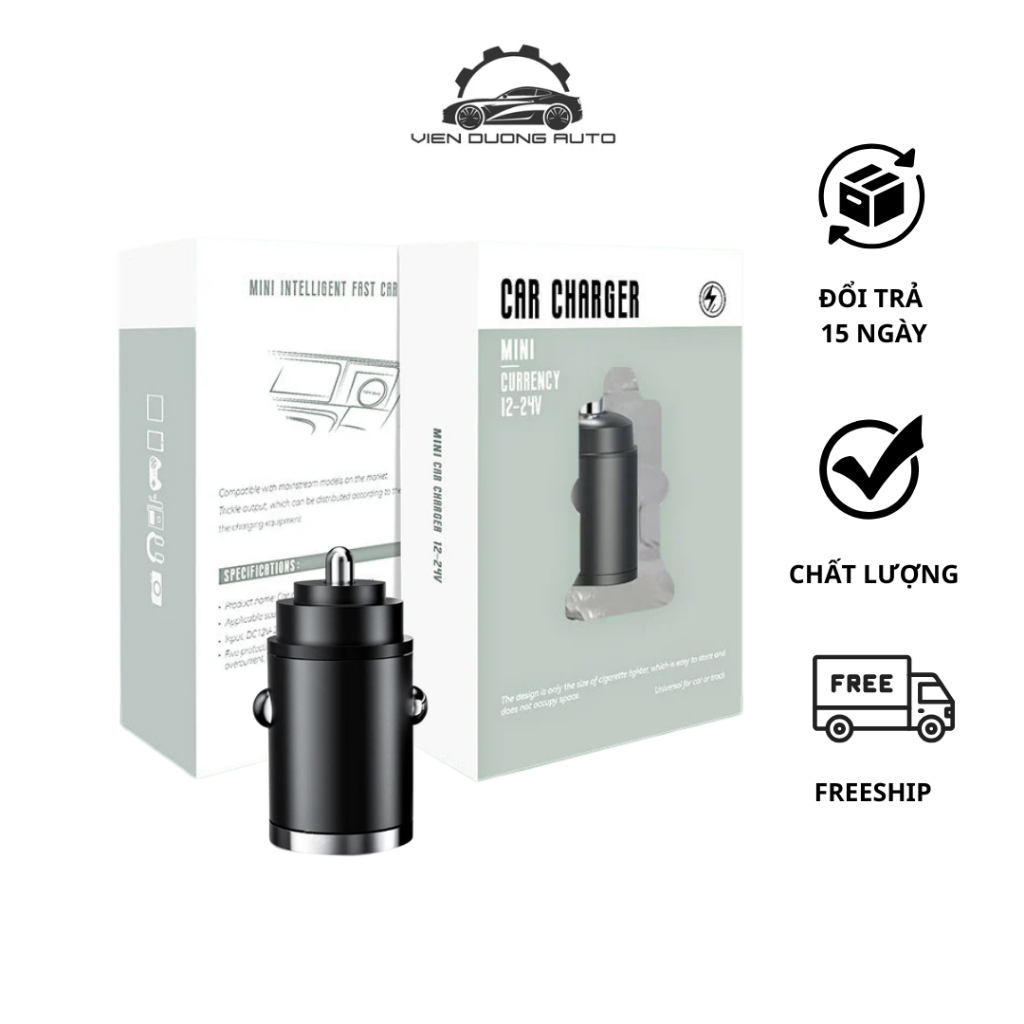 Tẩu sạc nhanh Car charger 12-24A | VIENDUONG AUTO