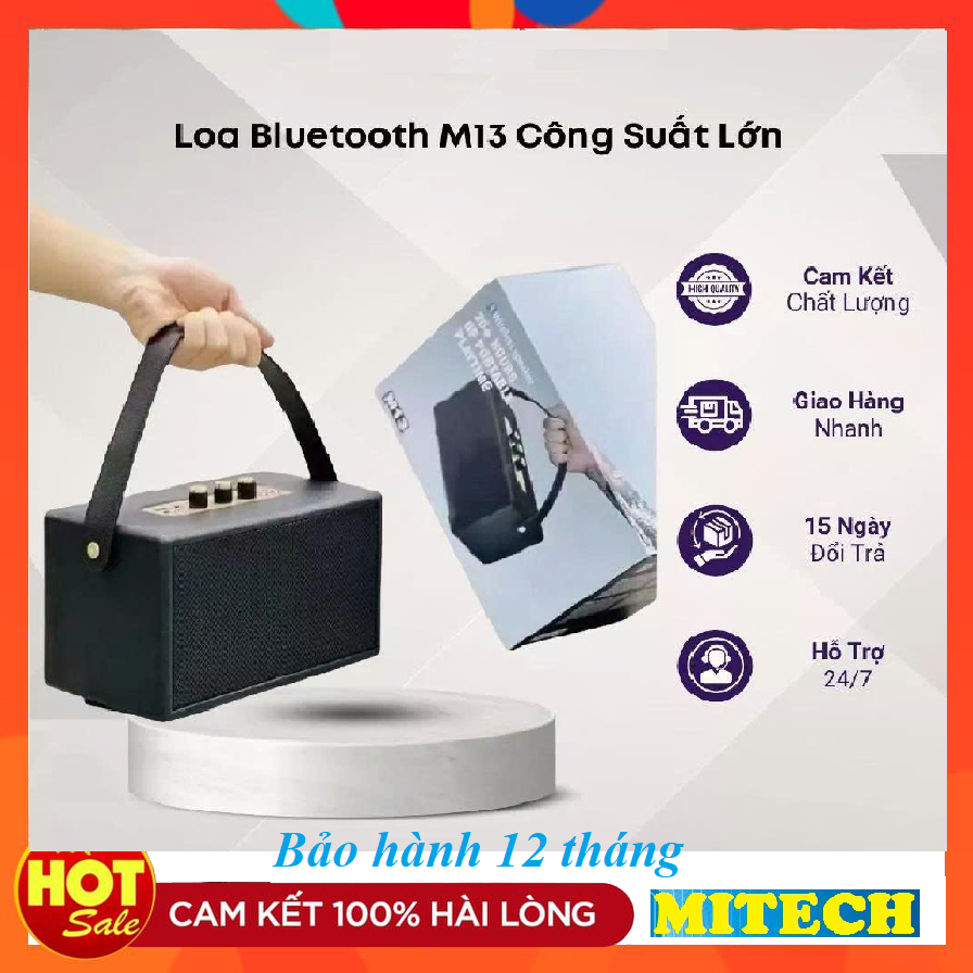 Loa bluetooth M13 công suất lớn, loa bluetooth bass mạnh pin trâu âm thanh 3D cực hay