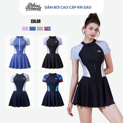 Đồ bơi một mảnh nữ kín đáo che khuyết điểm đi biển - Bikini Passport - BS1008_BL