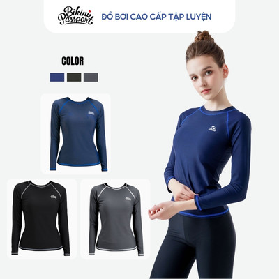 Áo bơi kín nữ tay dài bảo vệ da đi biển - Bikini Passport - BSV1004_NV