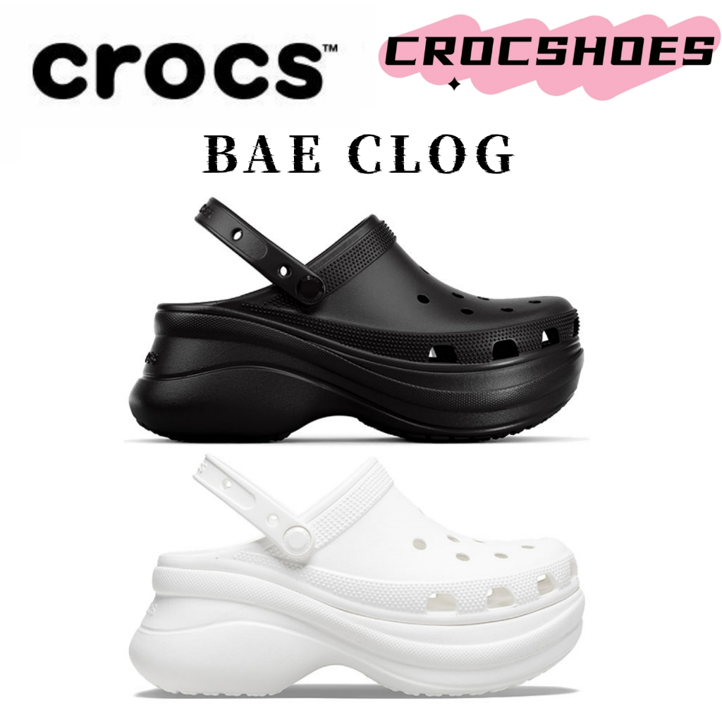Giày nữ đế dày Crocs Bae Clog Retro-Trắng -Black&White-206302-100