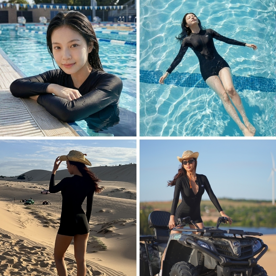 Đồ bơi một mảnh nữ tay dài chống UV đi du lịch - Bikini Passport - BS260_BL | BigBuy360 - bigbuy360.vn