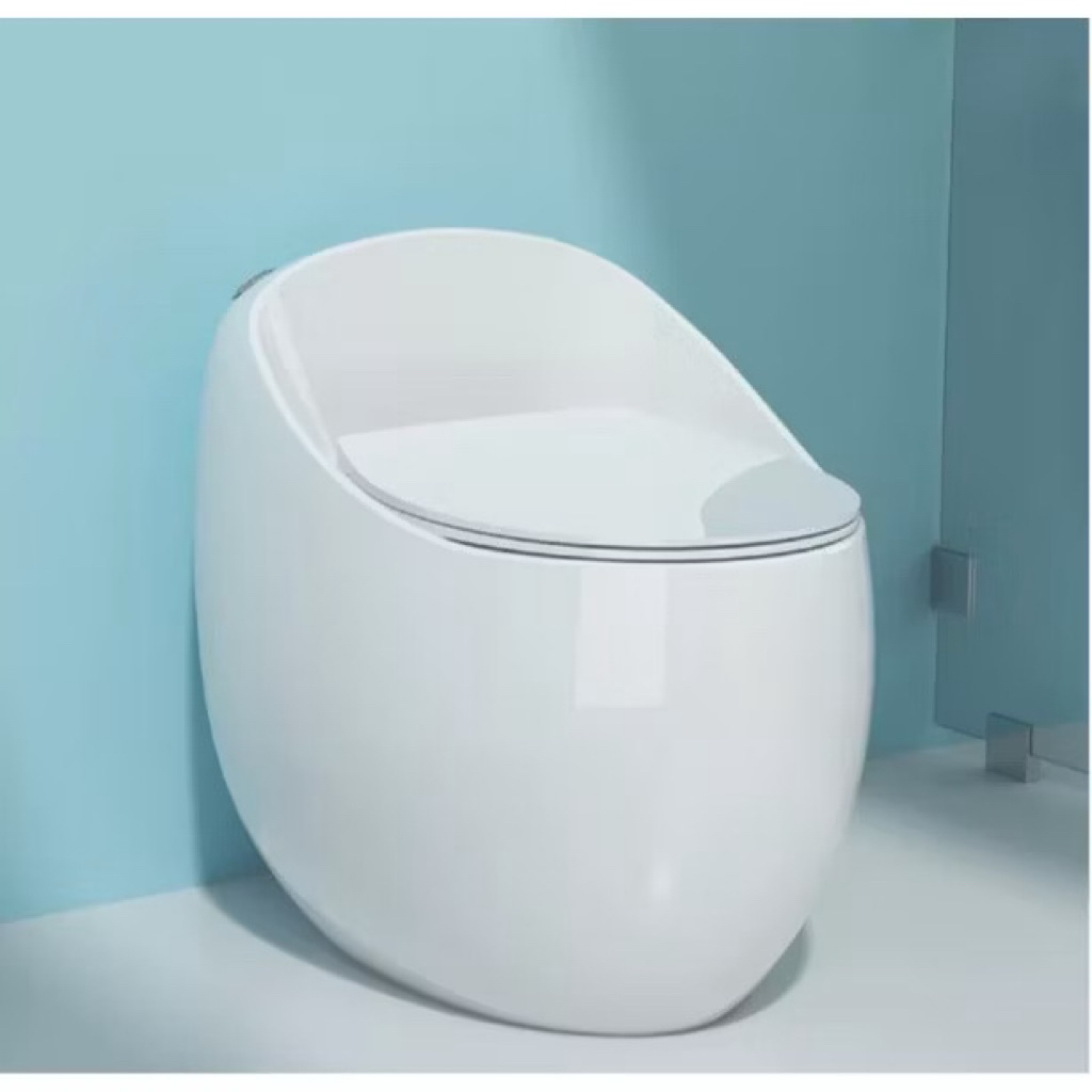 Bồn Cầu Trứng, Bệt Trứng, Bồn Cầu Một Khối, Bệt Liền Khối 3004 Xả Xoáy 2 Lỗ Mạnh Cầu Trứng Lưng Dài 