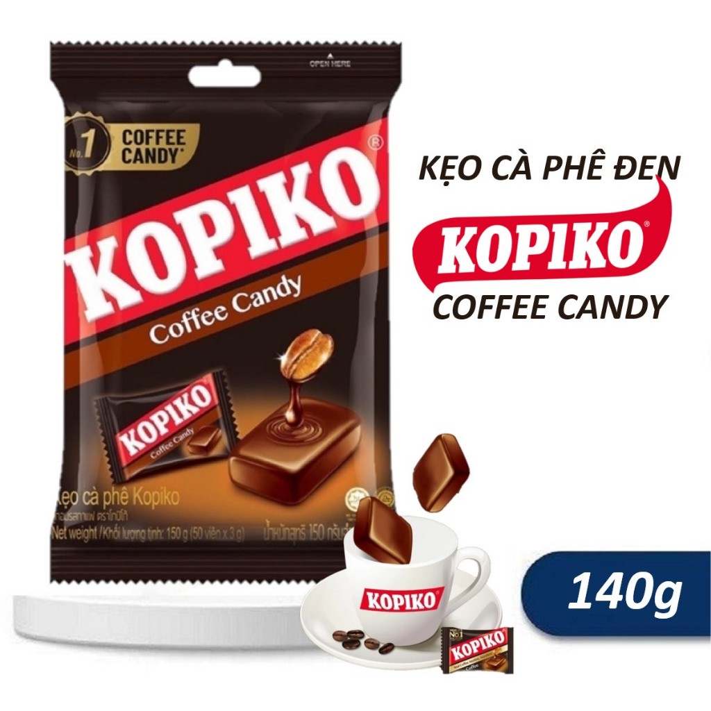 Kẹo Cà Phê Đen Kopiko Coffee Candy 140G Đậm Đà Vị Cà Phê Nguyên Bản