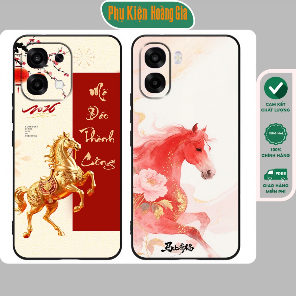 Ốp lưng Oppo A6 / Oppo A6 Pro / Oppo A6x / Oppo A6t in hình ngựa lucky horse 2026 mã đáo thành công