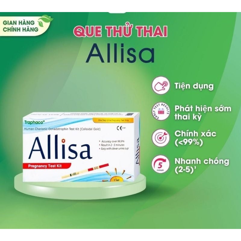 (HỘP 1 QUE) QUE THỬ THAI ALLISA PREGNANCY TEST KIT