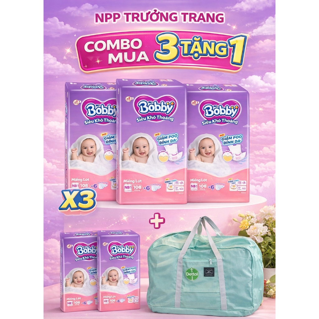 Miếng Lót Sơ Sinh Bobby Newborn NB1 108 Miếng Mới