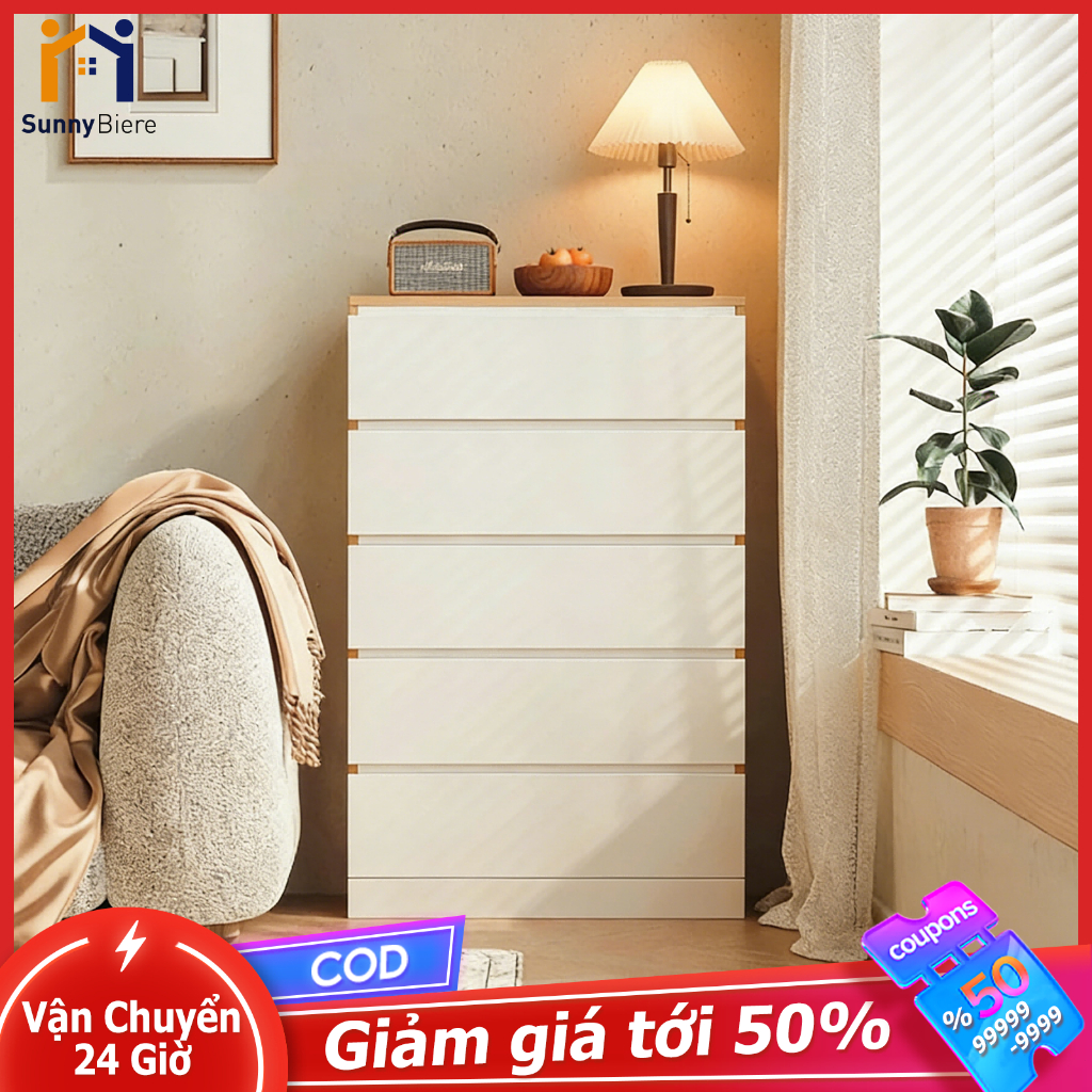 SUNNY Tủ Đựng Quần Áo Gấp Gọn, Tủ Ngăn Kéo Gỗ MDF Chống Ẩm Đa Năng 3/4/5 Tầng | BigBuy360 - bigbuy360.vn