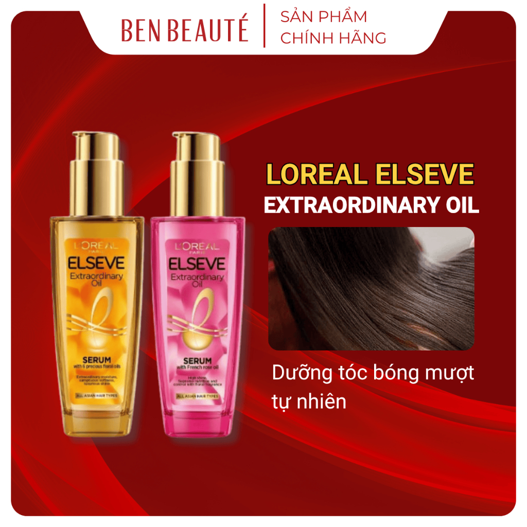 Dầu Dưỡng Tóc L'Oreal Elseve Extraordinary Giúp Tóc Bóng Mượt Tự Nhiên 100ml