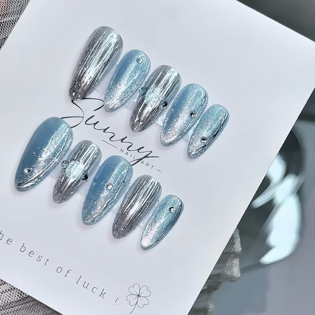[N125] Nailbox thiết kế mắt mèo xanh lấp lánh