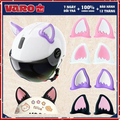 [1 Cặp] Tai Cáo 2 Màu Gắn Mũ Bảo Hiểm Nửa Đầu, Nón Bảo Hiểm 3/4 - Phụ kiện Gắn Mũ Bảo Hiểm Siêu Xinh