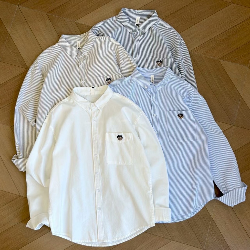 Áo Sơ Mi Gấu 8953 Chất Cotton nhẹ mát Hè 2026