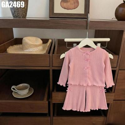Set Thu Đông Áo Nỉ Tay Dài Họa Tiết Gấu Quần Legging Bé Gái 1-8 Tuổi MINTSCLOSET Quảng Châu - GA2454