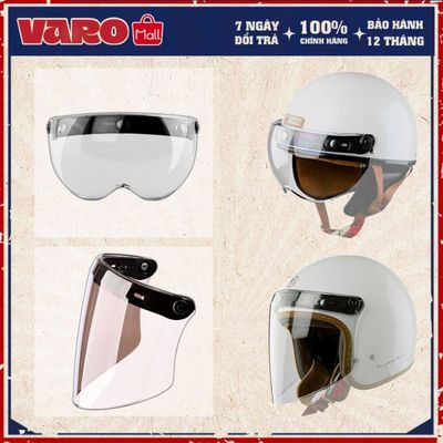 Kính M Trà VARO Gắn Mũ Bảo Hiểm 1/2, 3/4 Đầu - Kính Lửng Gắn Nón