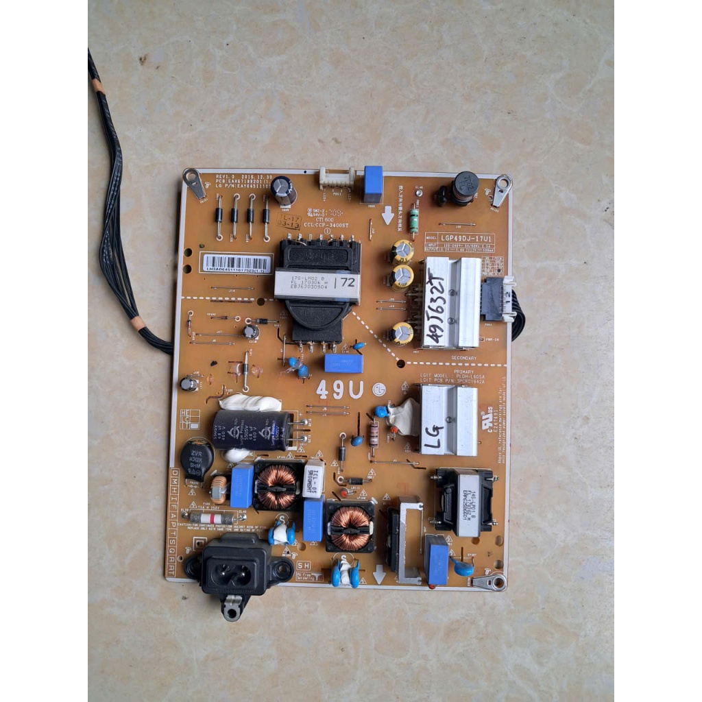 bo mạch nguồn tivi LG 49 inch - Model: 49UJ632T đã qua sử dụng - tháo máy