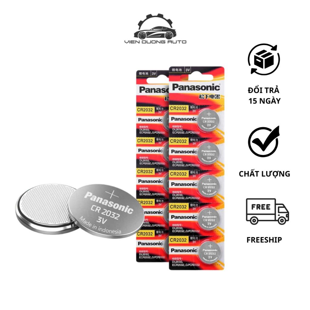Pin remote CR2450/CR1616/CR1220/CR1620... Panasonic Lithium 3V - 5 Viên/ Vỉ | VIENDUONG AUTO