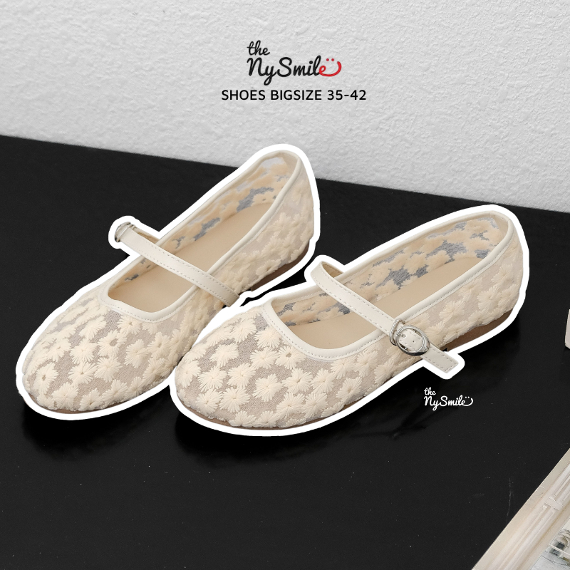 Giày Búp Bê Ren Trơn 1P đi chơi , đi học , du lịch - The Nysmile - NANO