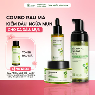 Bộ Chăm Sóc Da 3 Bước Sữa Rửa Mặt Serum Và Kem Dưỡng Ẩm Kiềm Dầu Rau Má Cỏ Mềm