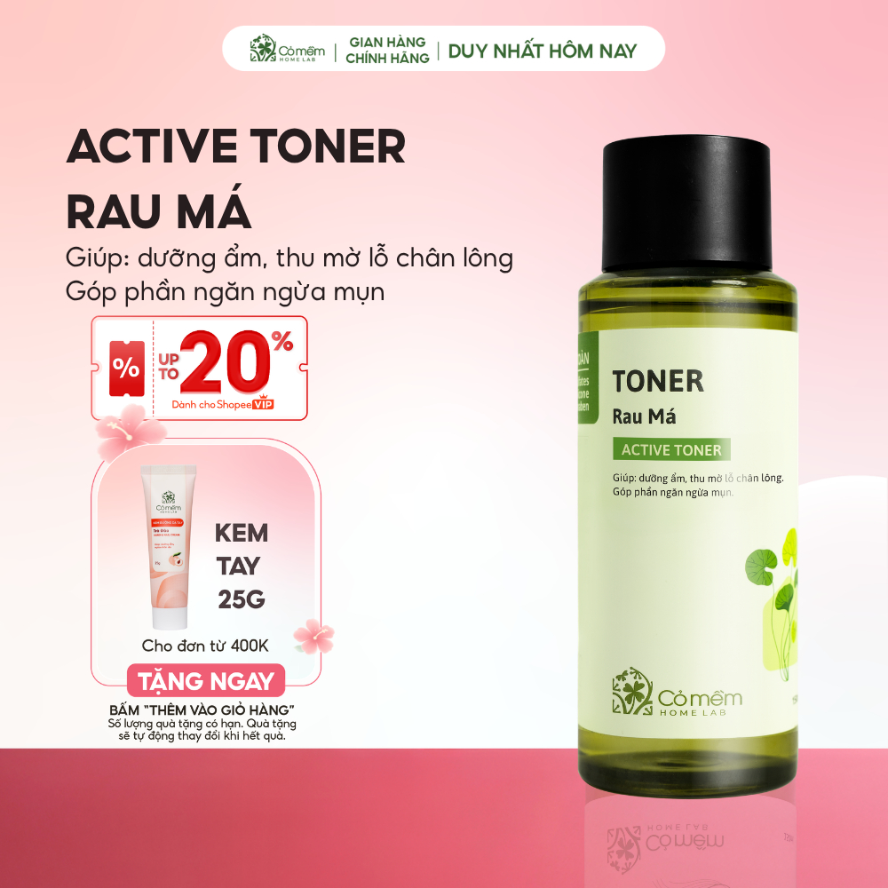 Active Toner Dưỡng Ẩm Ngừa Mụn Rau Má Dành Cho Da Mụn Da Dầu Nhạy Cảm Cỏ Mềm 150ml