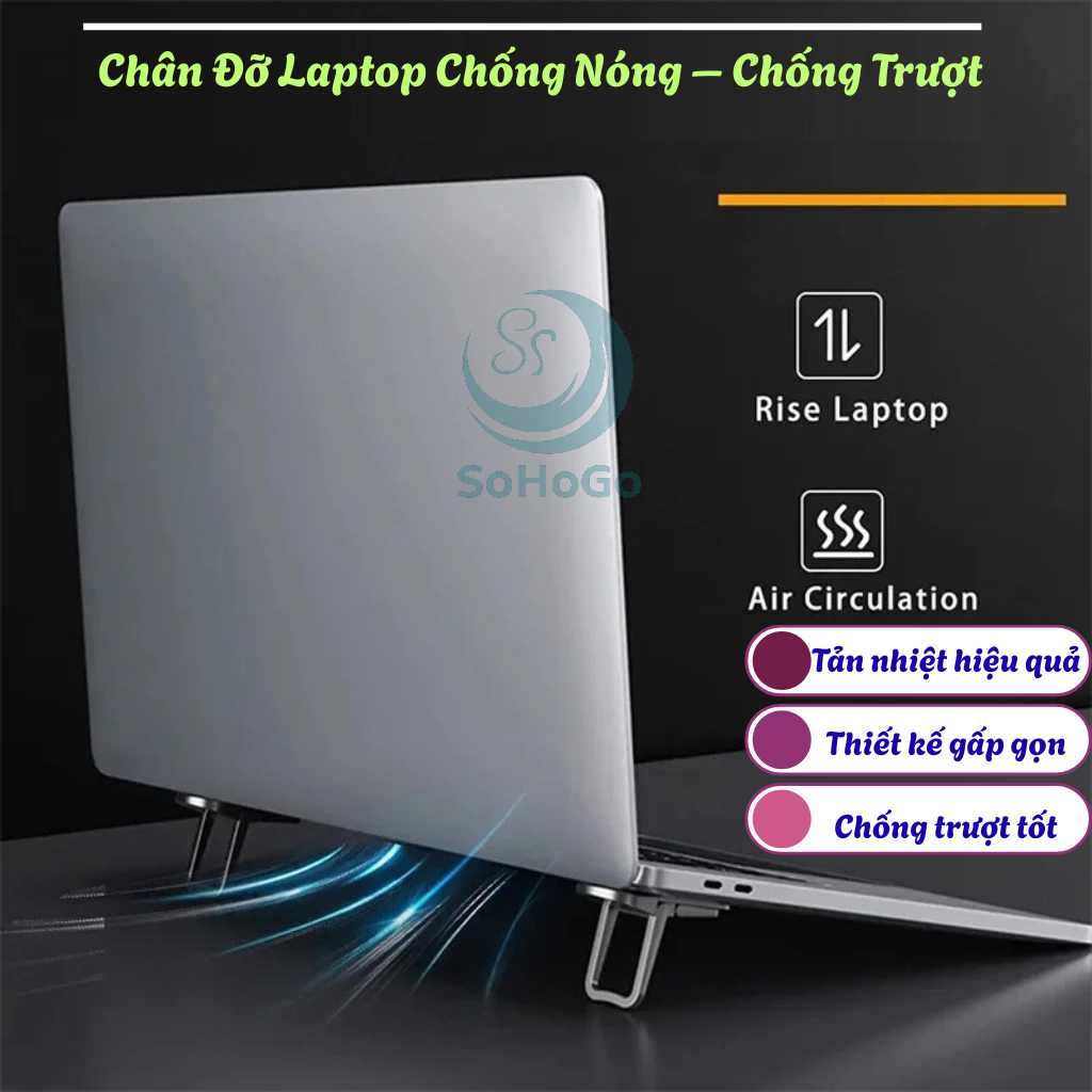 Chân Kê Laptop Tản Nhiệt Mini -Đế Nâng Laptop Gấp Gọn -Kệ Kê Laptop Tản Nhiệt