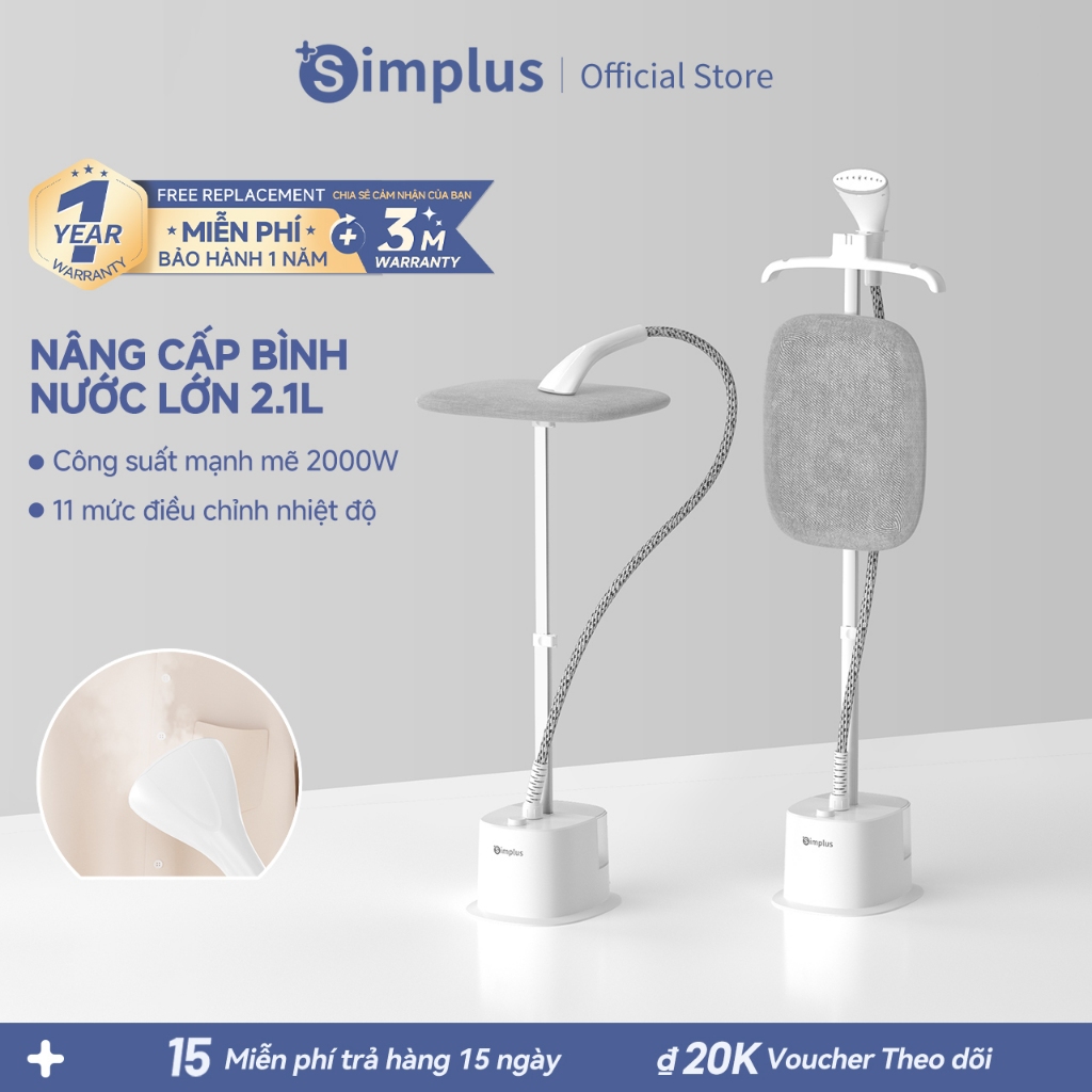 Simplus Bàn Ủi Hơi Nước Đứng GTJH014 - Dung Tích 1.8L, Công Suất 2000W