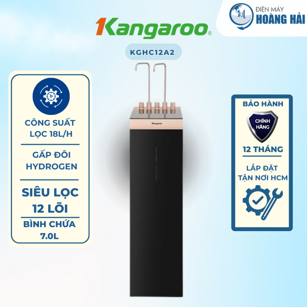 KGHC12A2 Máy lọc nước RO nóng nguội lạnh Hydrogen ion kiềm Kangaroo Sumire KGHC12A2 12 lõi