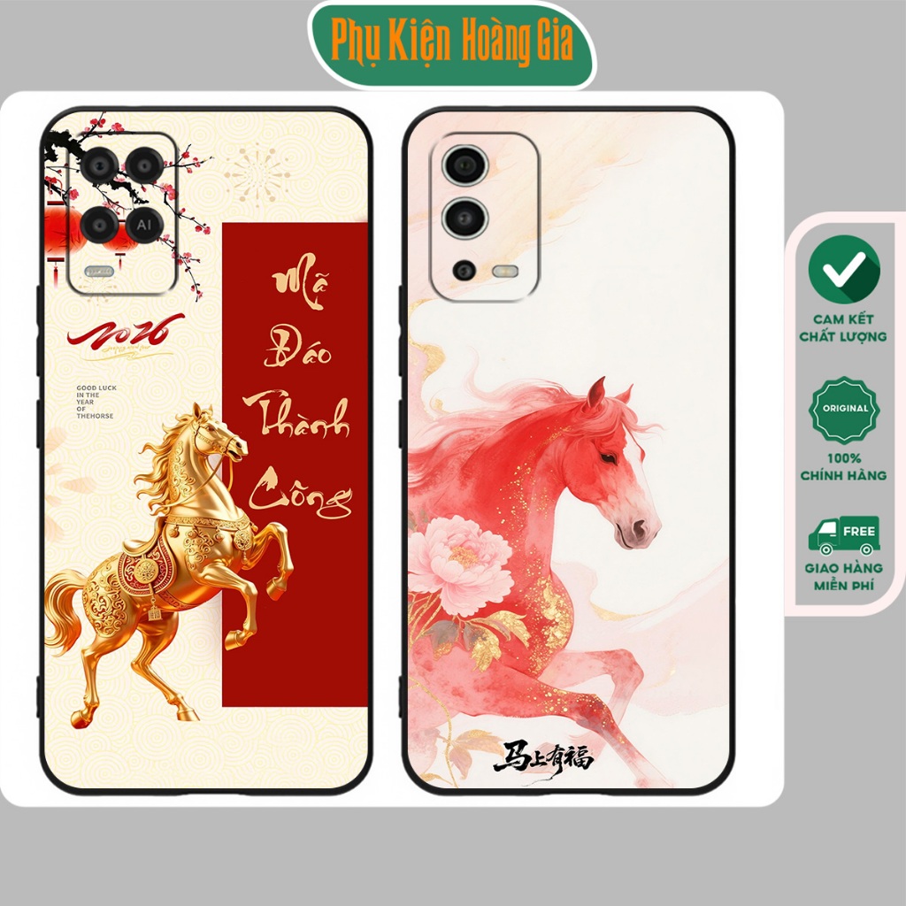 Ốp lưng Oppo A54 / Oppo A55 / Oppo A56 in hình ngựa lucky horse 2026 mã đáo thành công