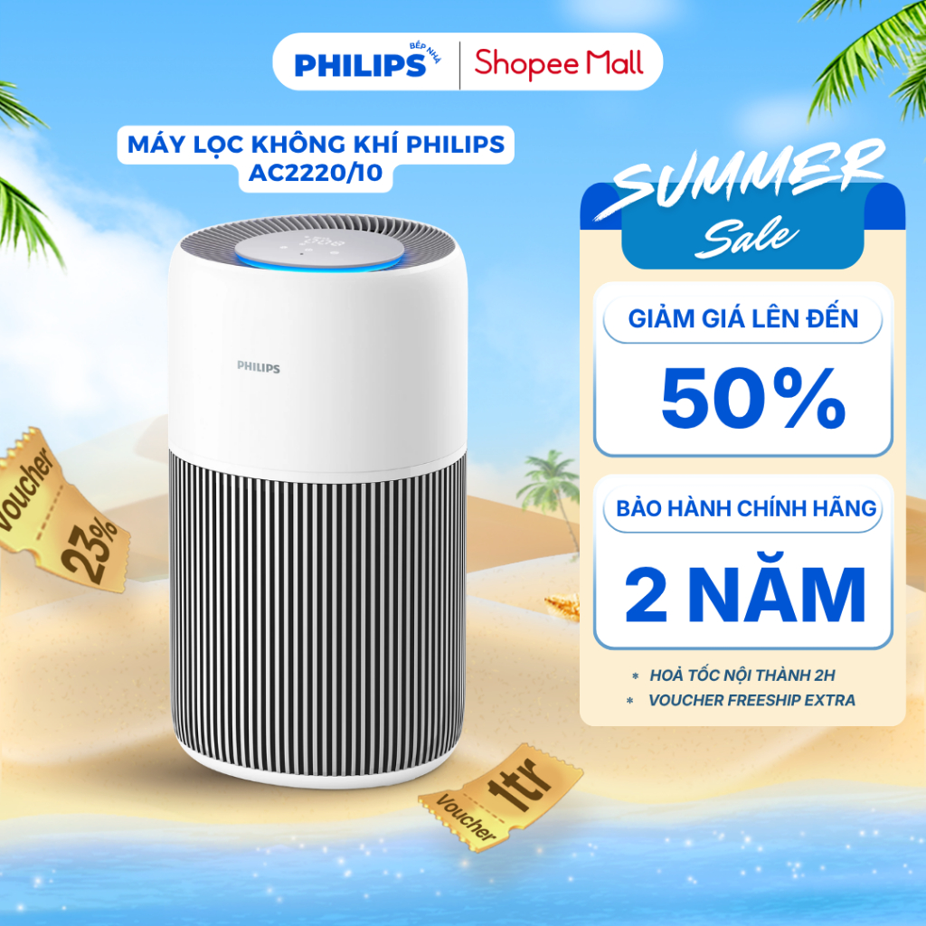 Máy Lọc Không Khí PHILIPS AC2220/10 (28W - 45dB) Loại Bỏ Các Chất Gây Ô Nhiễm, Điều Khiển Từ Xa
